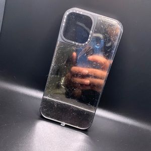 MagSafe Compatible Mirror Case Apple iPhone 13 Pro Max Silver on Black